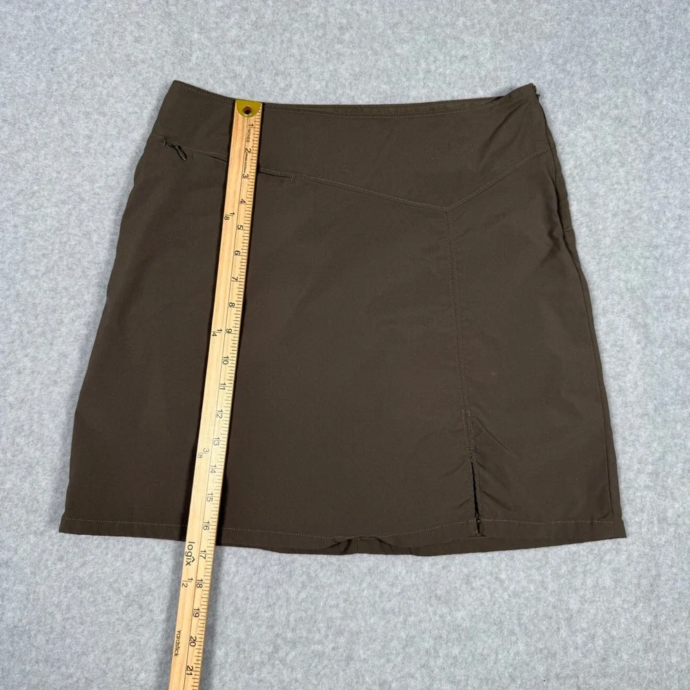 Patagonia Womens Brown Nylon Active Hiking Skort Size 6 Zipper Pocket Slit